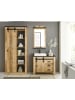 Furn.Design Badmöbel-Set 5-teilig, Used Wood hell, anthrazit, Badkombination mit Waschbecken