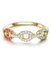 Lulu & Jane Ring aus Messing mit Zirkonia in gelbgold