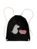 Mr. & Mrs. Panda Beutel Einhorn Schwein ohne Spruch in Schwarz