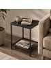SCENA LIVING Quadratischer Beistelltisch mit Gitterablage in Schwarz, 45 x 55 x 45 cm
