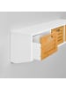 SoBuy Wandgarderobe in Weiß un Natur - (B)80 x (H)25 x (T)20cm