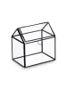 relaxdays Pflanzenterrarium "Haus" in Schwarz - (B)16 x (H)16 x (T)11,5 cm