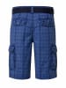 Timezone Kurze Karierte Shorts mit Gürtel Eingrifftaschen in Blau