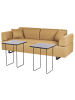 Beliani 3-tlg 3-Sitzer Sofa SOKNA in Gelb/Schwarz