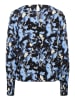 Kaffe Langarm-Bluse KAlura Regular fit in Black/Blue Graphic Strokes