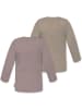 Normani Outdoor Sports 2er Pack Baby Merino Longsleeve Taupo in Rosa/Beige