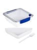 GAUMENKICK Lunchbox mit Gabel - 2 Fächer - 18,5 x 18,5 x 5cm - 1000ml - blau