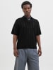 Jack & Jones Strick-Poloshirt mit Muster und kurzem Arm in Schwarz