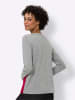 Sieh an! Langarmshirt in rot-grau-gemustert