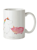 Mr. & Mrs. Panda Tasse Einhorn Schwein ohne Spruch in Weiß