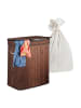 relaxdays Wäschekorb in Dunkelbraun - (B)52 x (H)63 x (T)32 cm