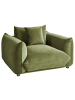 Beliani Sessel LUVOS in Grün/Braun - (W) 120 x (H) 74 x (L) 108 cm