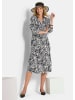 GOLDNER Druckkleid Viskosekleid mit floralem Muster in weiß / schwarz / gemustert