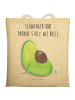 Mr. & Mrs. Panda Tote Bag Avocado Schwangerschaft mit Spruch in Gelb Pastell