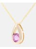 Diamant L'éternel Halskette mit Anhänger aus 375 Gelbgold mit Saphir