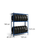 relaxdays Reifenregal in Blau - (B)120 x (H)180 x (T)40 cm