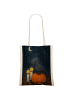Mr. & Mrs. Panda Tote Bag Krähe Halloween Design ohne Spruch in Weiß
