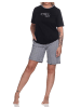 NORMANN kurzarm Shorty Schlafanzug Hose PepitaLook - 78949 in schwarz
