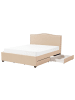 Beliani Doppelbett MONTPELLIER in Beige - (W) 187 x (H) 110 x (L) 213 cm
