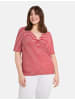 SAMOON T-Shirt Kurzarm Rundhals in Power Red gestr