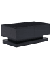 ABRIHOME Schwarzer Hochglanz Couchtisch Sofatisch mit LED und 2 Schubladen 90*50*38cm 