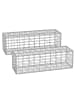 SONGMICS 2er-Set: Gabione in Silbern - (B)100 x (H)30 x (T)30 cm