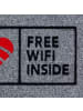 GMD Living Fußmatte FORTALEZA "Free Wifi Inside" in Farbe grau