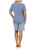 NORMANN kurzarm Pyjama Shorty Schlafanzug Spitzenbesatz - 62153 in hellblau