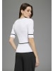 Bruno Banani Kurzarmpullover in weiß-schwarz