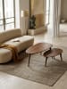 KADIMA DESIGN Retro-Couchtische aus Massivholz, 2er Set, Nierenform, handgefertigt in Braun