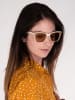 styleBREAKER Nerd Sonnenbrille in Creme / Hellbraun Getönt