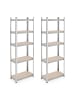 relaxdays 2 x Schwerlastregal in Silber - (B)60 x (H)180 x (T)30 cm