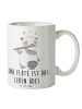 Mr. & Mrs. Panda Teetasse Flöte Leben mit Spruch in Weiß