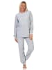 NORMANN Frottee Schlafanzug Homewear Loungewearr Sternen - 81707 in grau