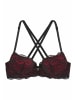 JETTE Push-up-BH in schwarz-rot