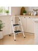 SONGMICS Trittleiter Brody in Weiß - (B)45.5 x (H)82 x (T)55 cm