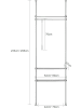 SoBuy Kleiderständer in Hellgrau - (B)52-80 x (H)233-295cm