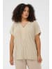 KAFFE curve Kurzarm-Bluse KCmille Loose fit in Chinchilla/Chalk Stripe