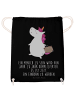 Mr. & Mrs. Panda Beutelrucksack Einhorn Koffer mit Spruch in Schwarz