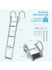 COSTWAY Poolleiter 4 Stufen mit Handlauf in Silber