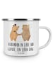 Mr. & Mrs. Panda Camping Emaille Tasse Kirchliche Trauung Liebe ... in Weiß