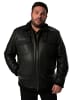 Men Plus Lederjacke in schwarz