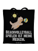 Mr. & Mrs. Panda Tragetasche Otter Beachvolleyball mit Spruch in Schwarz