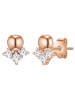 Glanzstücke München Ohrstecker Kugel aus Sterling Silber mit Zirkonia in roségold