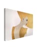 WALLART Leinwandbild - Dame mit Hut in Gold in Gold