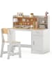 COSTWAY Kinderschreibtsich mit Stuhl in Hellbraun
