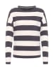 ELBSAND Langarm T-Shirt Milia in Charcoal + Cloud White STRIPE