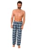 NORMANN Flanell Schlafanzug Pyjama Hose Karo - 76583 in türkis