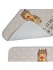 Mr. & Mrs. Panda Badteppich Otter Blumenstrauß mit Spruch in Grau Pastell