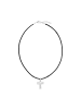 Tom Tailor Kette mit Anhänger Edelstahl, Leder in silber